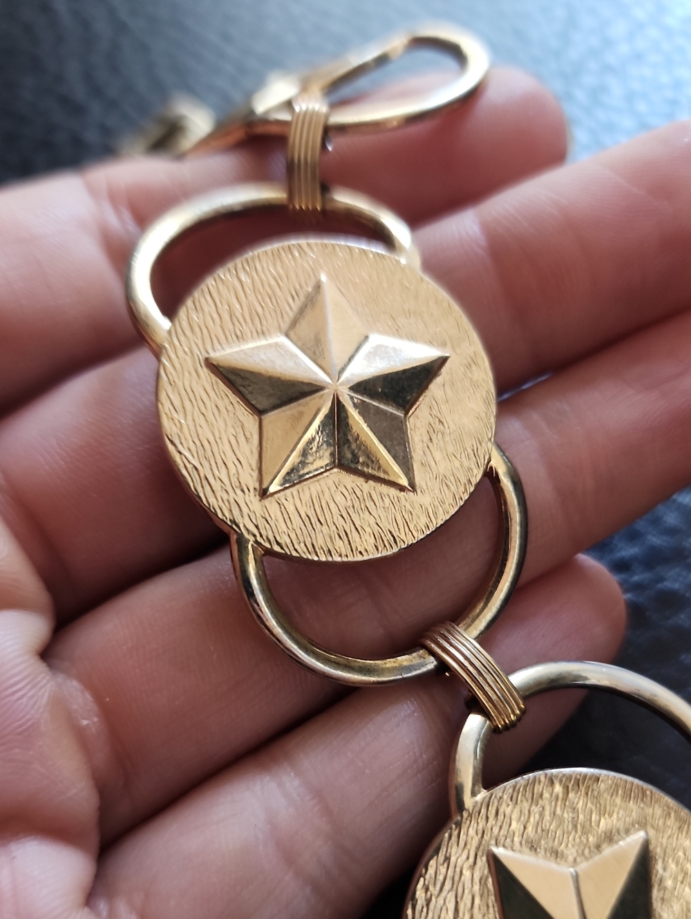 VTG Sarah Coventry Gold Star Link Bracelet - Women Jewelry